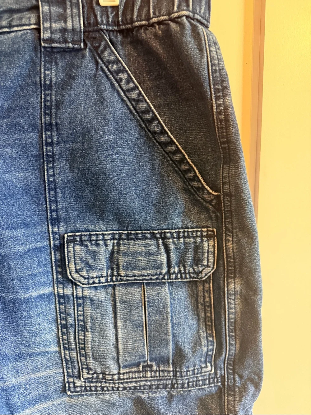 Savane Men's Dark Blue Cargo Denim Shorts
